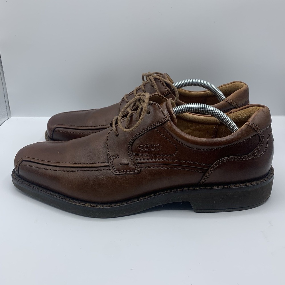 ECCO Men's Seattle Bicycle-Toe Oxford Brown Leather Sz 43‎ EU 9-9.5 US